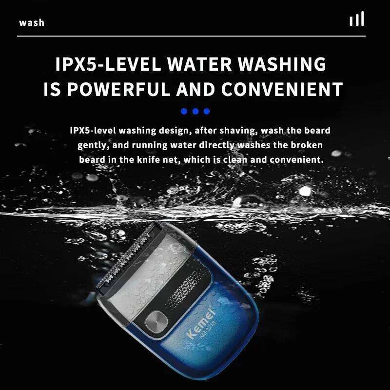 Kemei KM 3218 Waterproof USB Rechargeable Electric Shaver Precision Trimmer Face Body Hair, Portable For Men Women