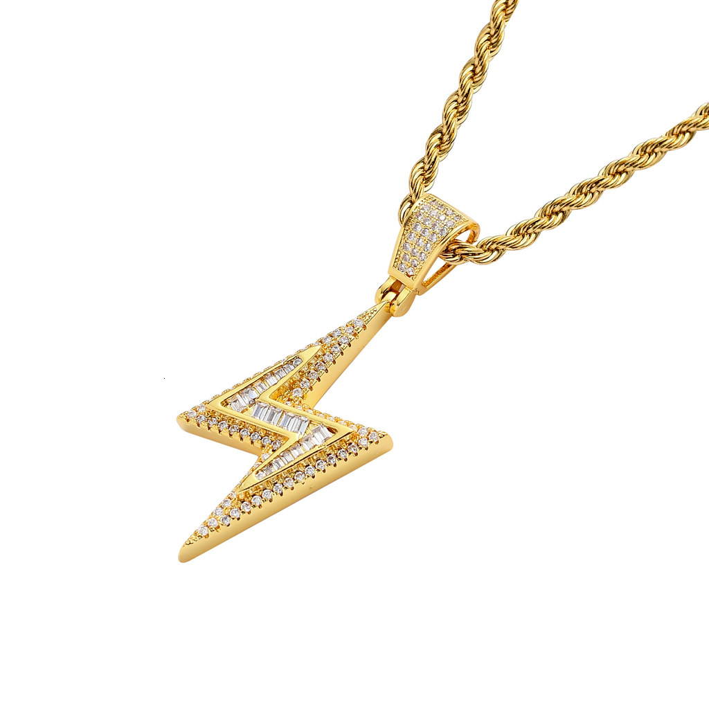 Luxury Hip Hop Lightning Pendant Iced Out Diamond Set Unique Street Style Moissanite Pendant Pass the diamond tester