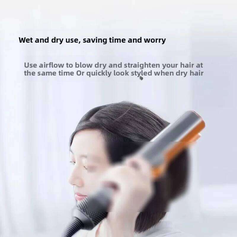 2 in 1 High-Speed Airflow Hair Dryer Straightener Wet Dry Styler Flat LCD Display HT 01 Negative Ion Iron Long-Lasting