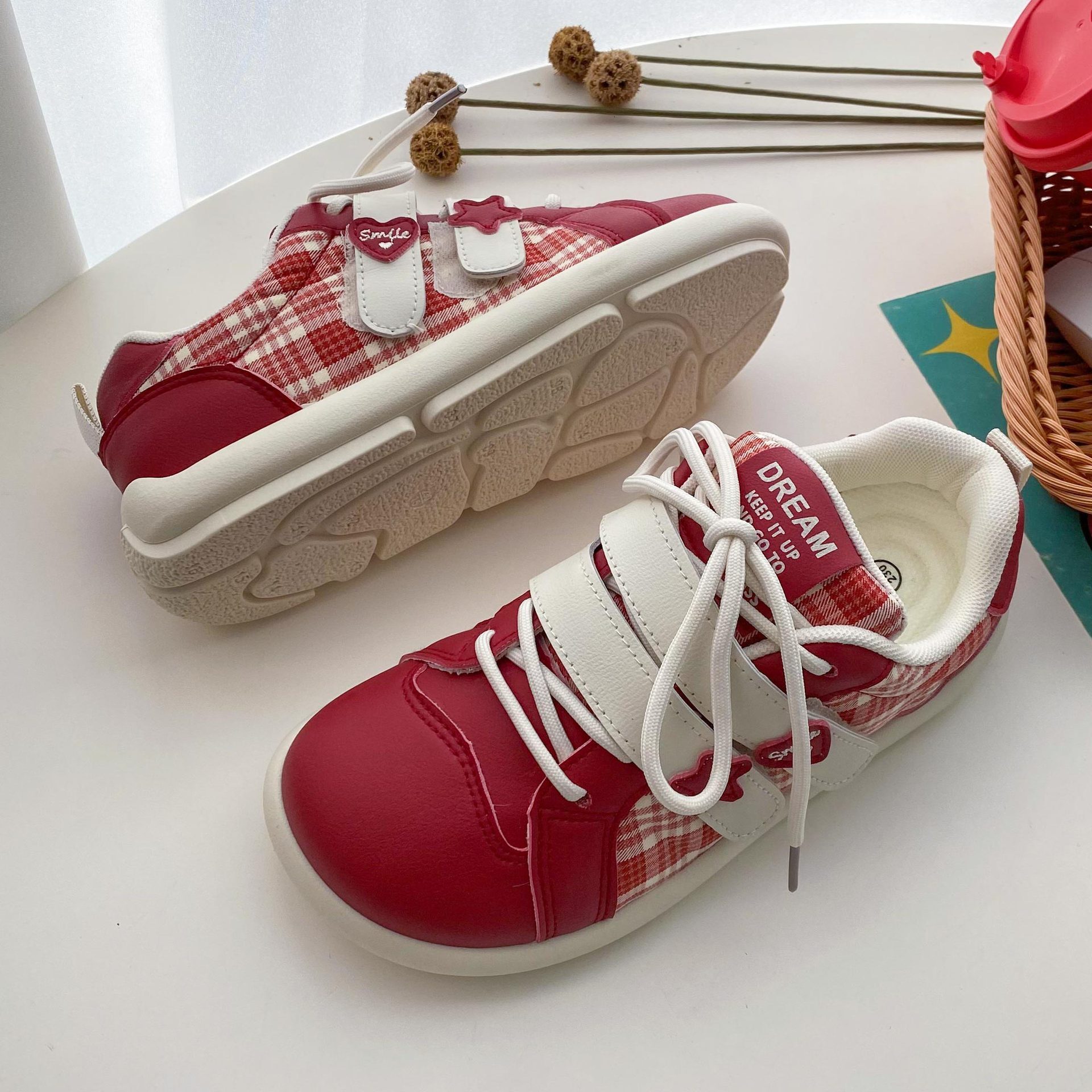 Designer casual shoes Velcro Lace-up 2025 Women's German Training Spring Chic Niche Sports Leather White Sneakers