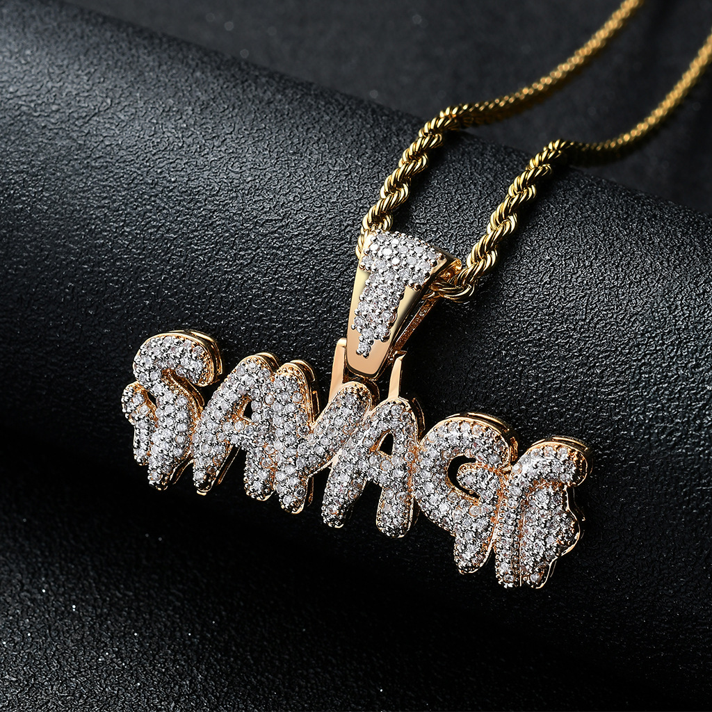 Luxury Moissanite Jewelry SAVAGE Iced Out Hip Hop Pendant Bling Necklace Pass the diamond tester