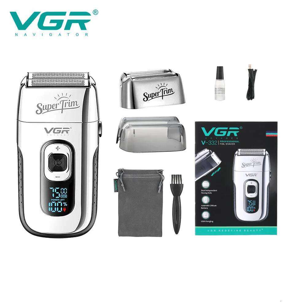 VGR Rechargeable Barber Hair 3-Speed Shaver For Men Bald Head Shaving Hine Professional Beard Electric Razor