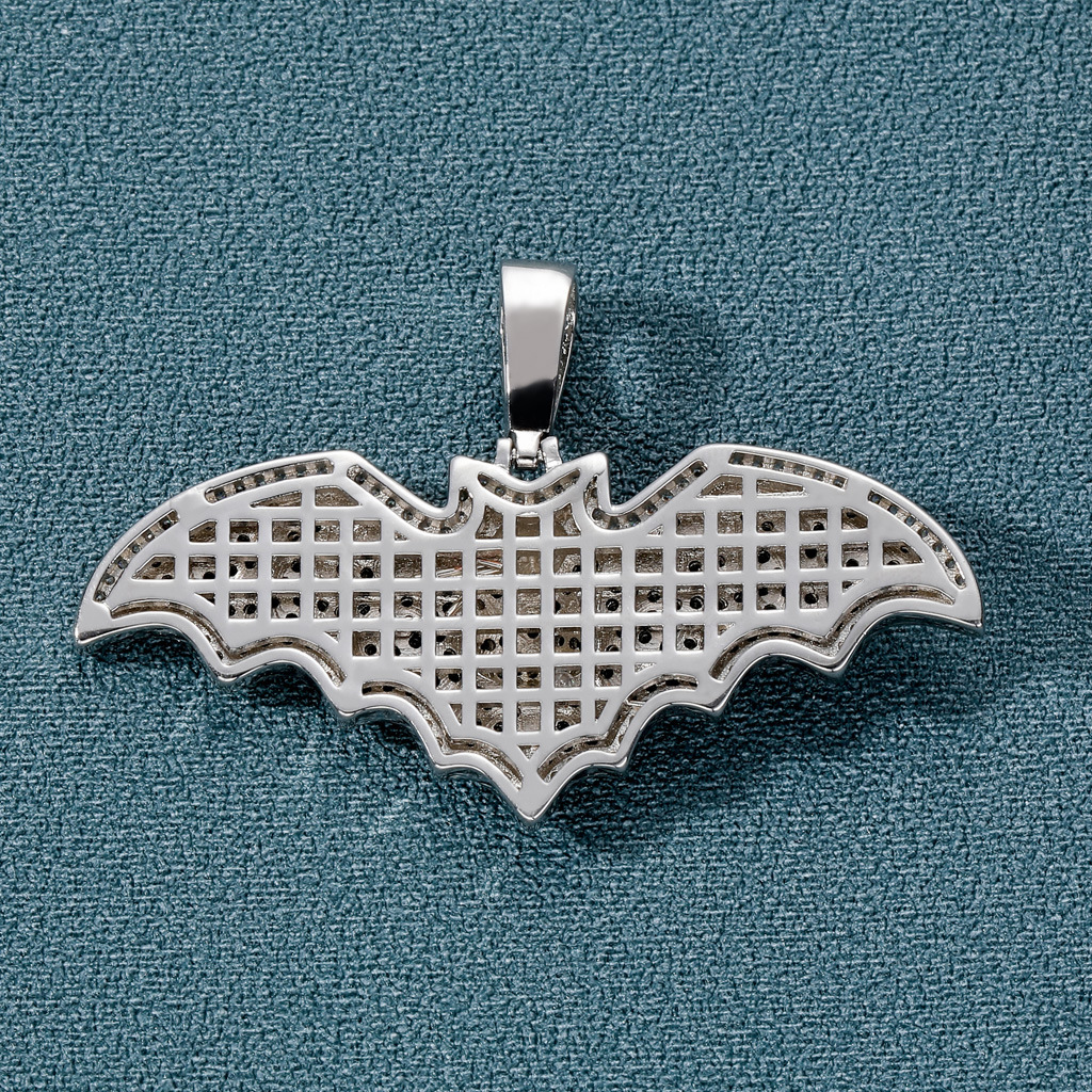 New Black Bat Pendant Iced Out Diamond Hip Hop Moissanite Unisex Streetwear Accessory Pass the diamond tester