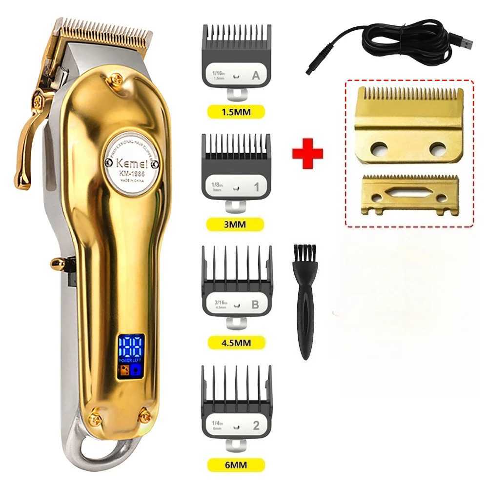 Kemei Hair Trimmer for Men Professional Hair Clipper Electric Razor Rechargeable Hair Cutting Machine KM-1986 ClippersXJ250624