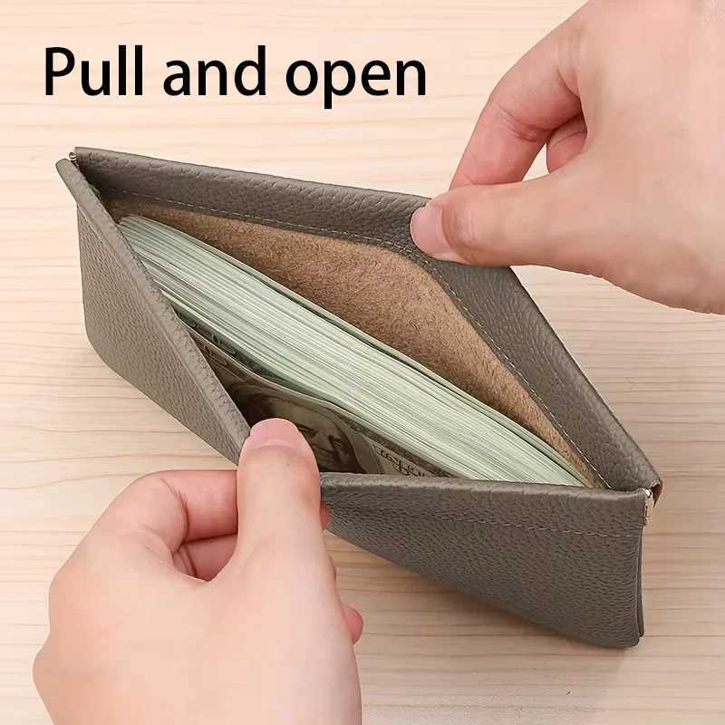 Real Cowhide LG Wallet Passport Drivers License Document Holder Data Cable Cosmetic Bag Storage Wallets for Women XJ250624