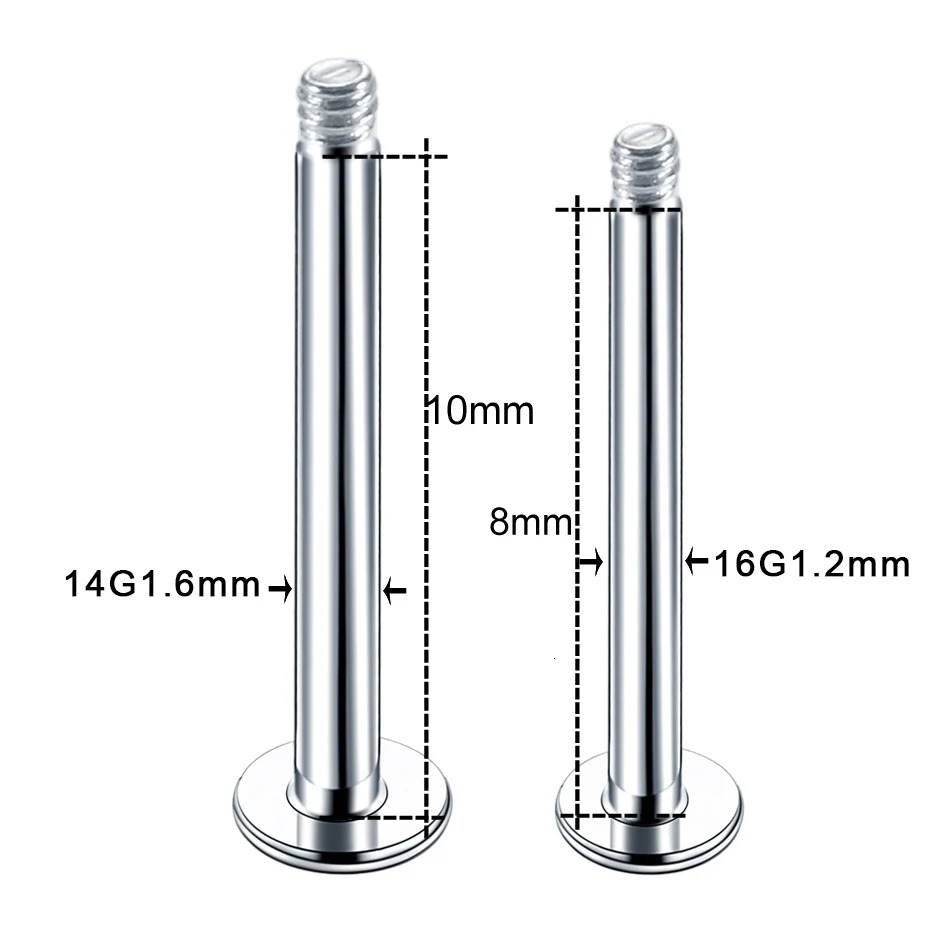 100pcslot Steel Earring Barbell Nipple Labret Piercings Nose Ring Eyebrow Screw Ball Replacement Accessories 250613