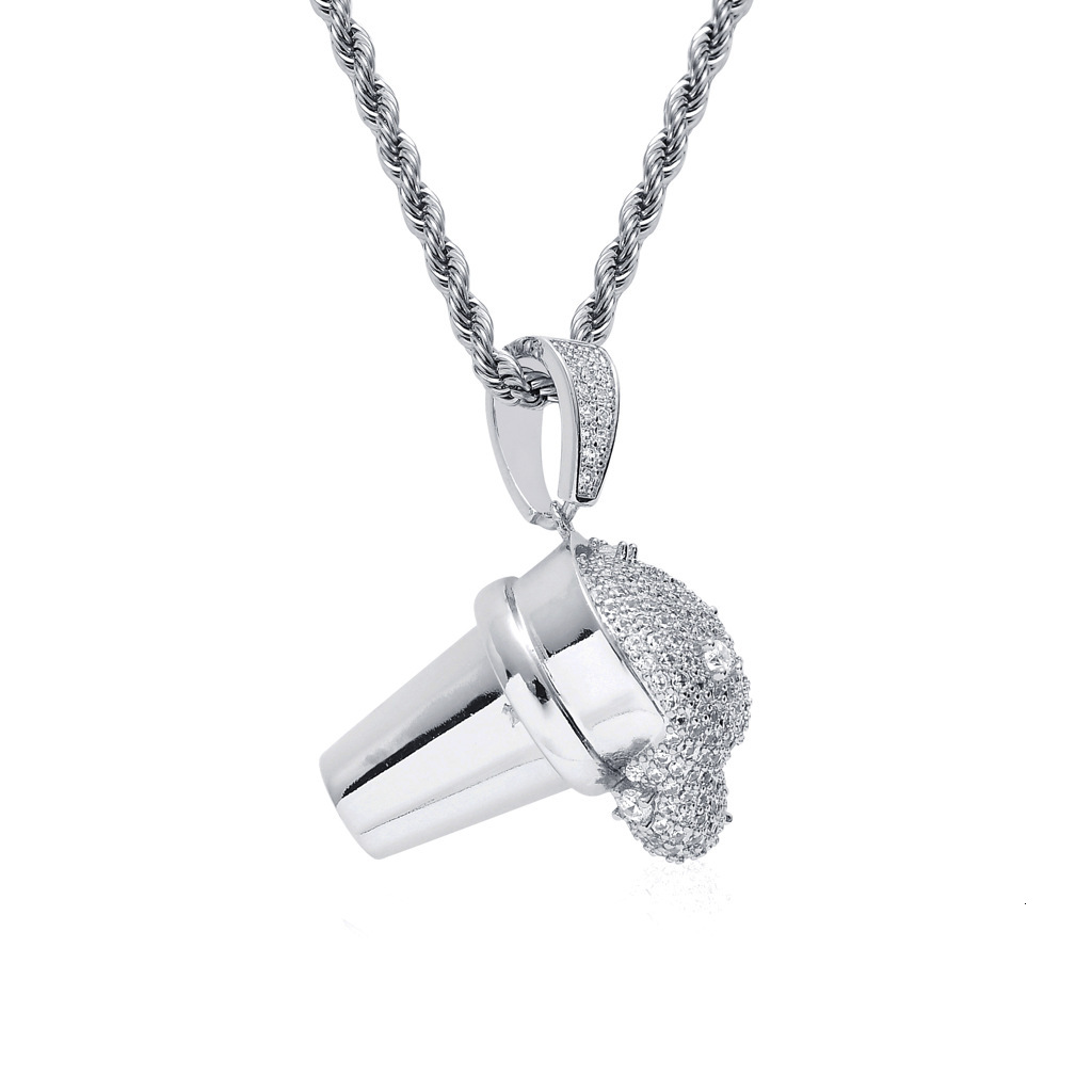 Luxury Moissanite Jewelry Drink Ice Cream Iced Out Pendant Creative Bling Hip Hop Streetwear Versatile Accessory Pass the diamond tester