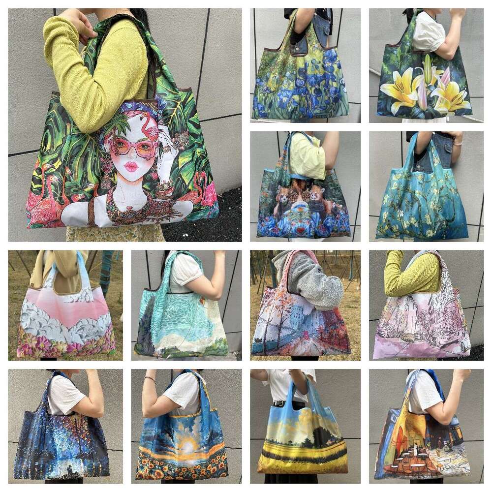 New Foldable Eco-Friendly Travel Portable Supermarket Large Capacity Single Shoulder Shopping For Women Grocery Bag