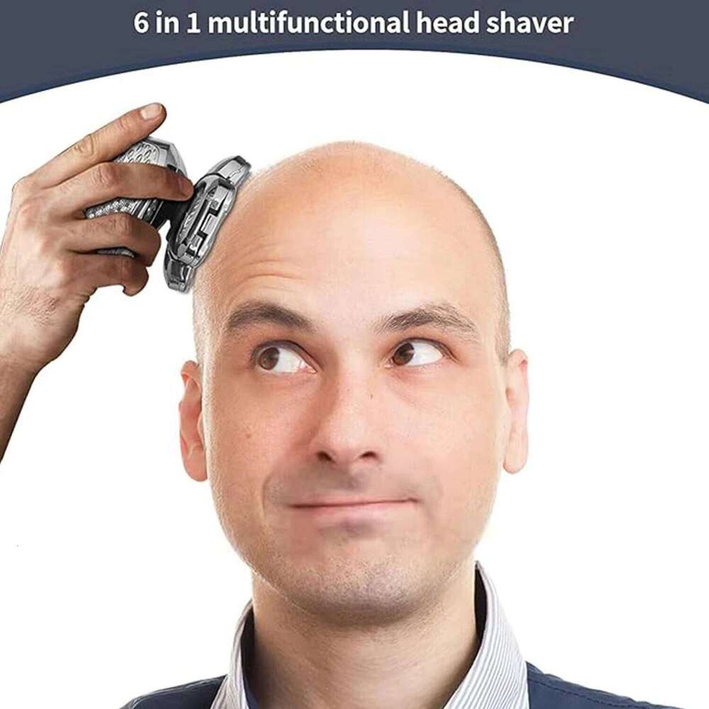Men's Bald Head Electric Shaver 9 Blades Floating 6 In 1 Heads Beard Nose Ear Hair Trimmer Facial Brush USB Rechargeable Razor