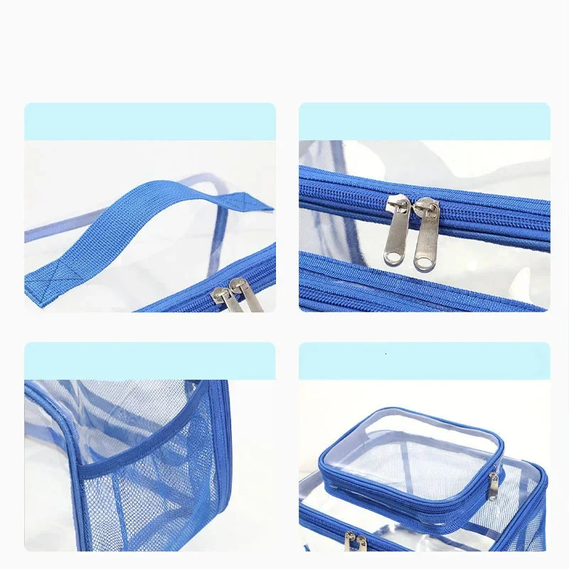 PVC Womens Bags Lunch Bag Portable Picnic Waterproof Travel Wash Pack Transparent Shoulder Crossbody Handbag for Women 250624