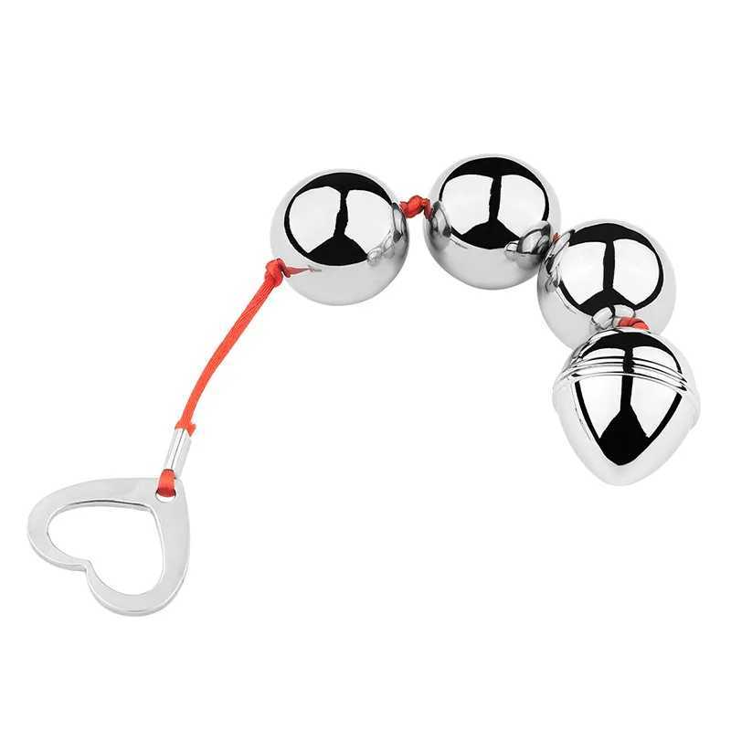Metal Anal Plug Pull Beads Anal Toys for Men and Women Smooth Butt Plug Anal Bead Anal Dilator Adult Sex Toys W250624
