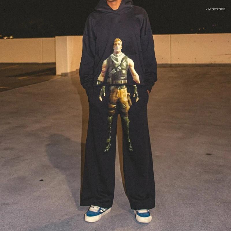 Men's Tracksuits 2 Pcs Hoodies Co-ords Jonesy Tracksuit Character Printed Pattern Sets Simulation Funny Hip Hop Streetwear Unisex Boxy