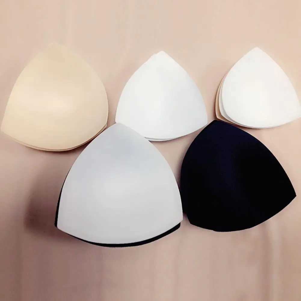 1pair Bra Pad Triangle Cups Chest Insert Foam Pads Bikini Swimsuit Padding Removeable Enhancer Bra Pad Women Clothes AccessoriesW250624