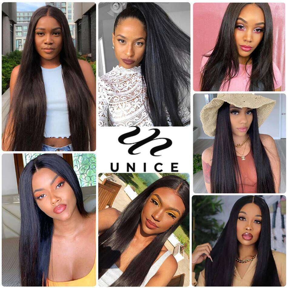 UNICE HAIR 30 Inch Brazilian Bone 100% Weave Straight Virgin Human Hair 1/3/4 Bundles