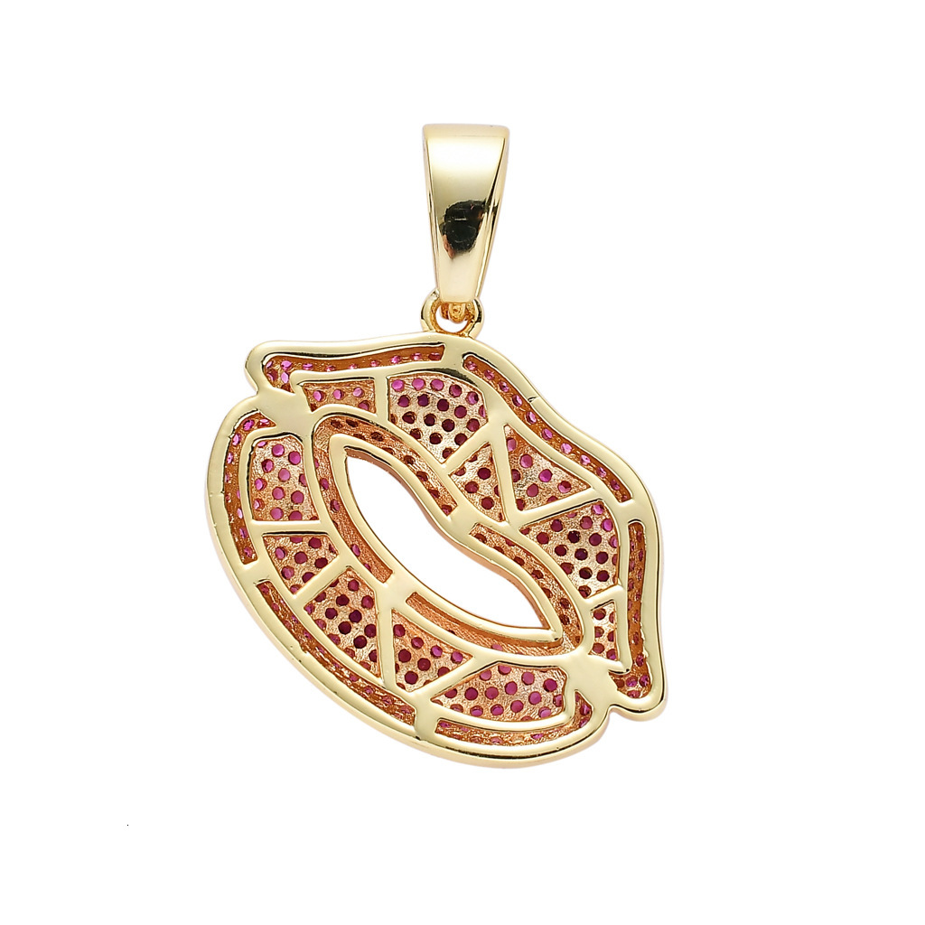 Sexy Lips Hip Hop Necklace Iced Out Luxury Premium Unique Trendy Brand Moissanite Pendant Pass the diamond tester