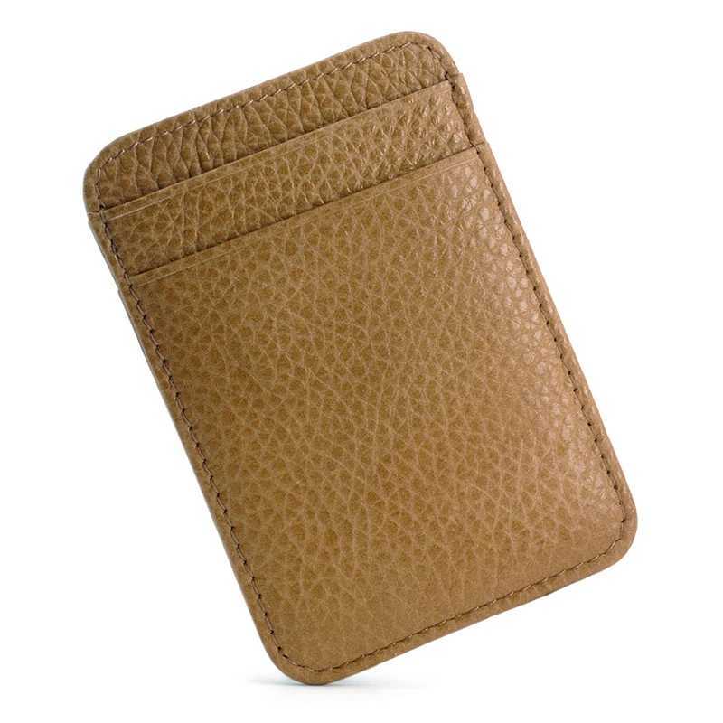 Premium Cowhide Slim Card Holder Wallet for Men Women - Compact ID Pocket Organizer XJ250624