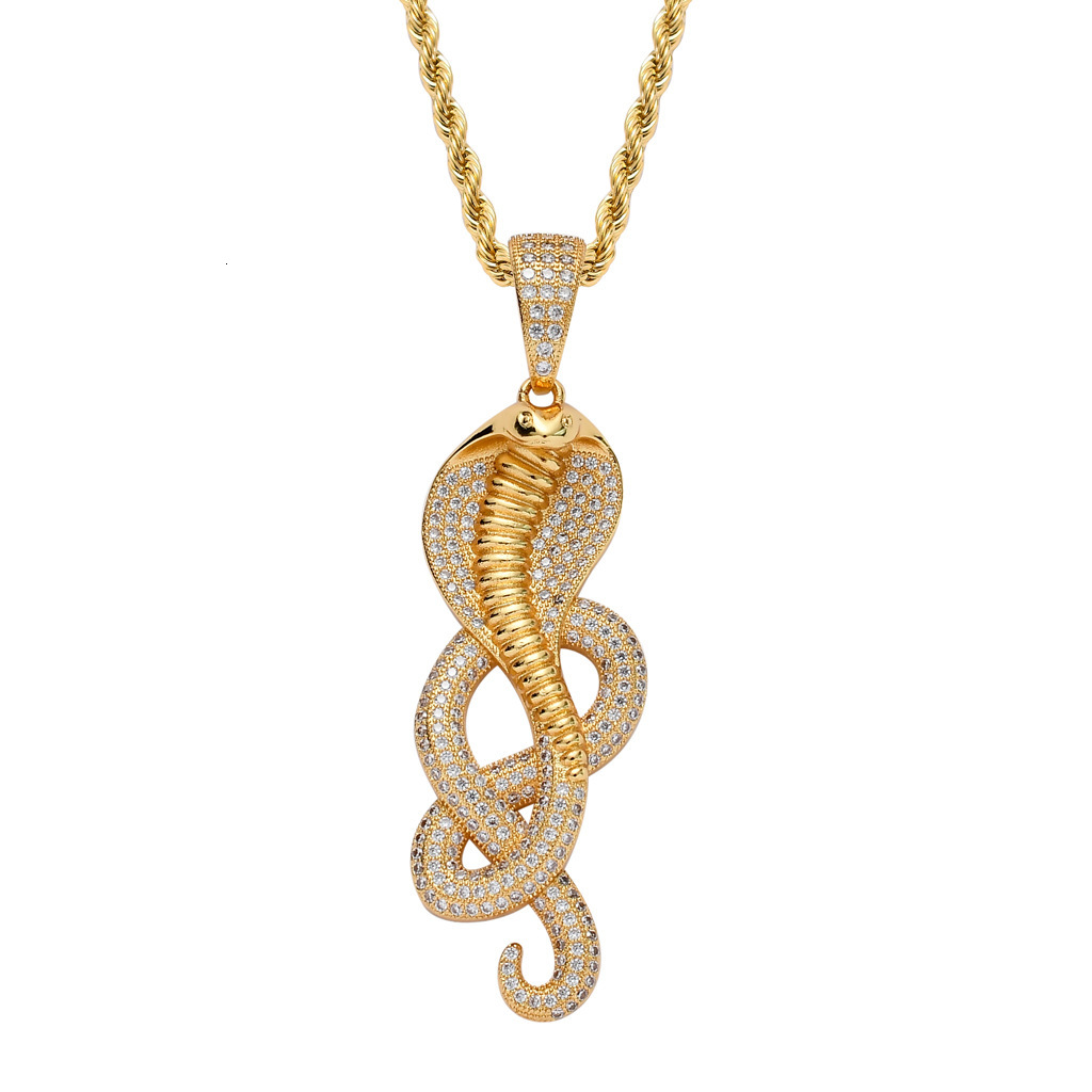 Luxury Hip Hop Pendant Cobra Pendant Diamond Set Street Style Creative Personalized Men's Hip Hop Moissanite Necklace Pass the diamond tester