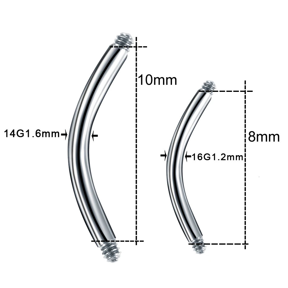 100pcslot Steel Earring Barbell Nipple Labret Piercings Nose Ring Eyebrow Screw Ball Replacement Accessories 250613