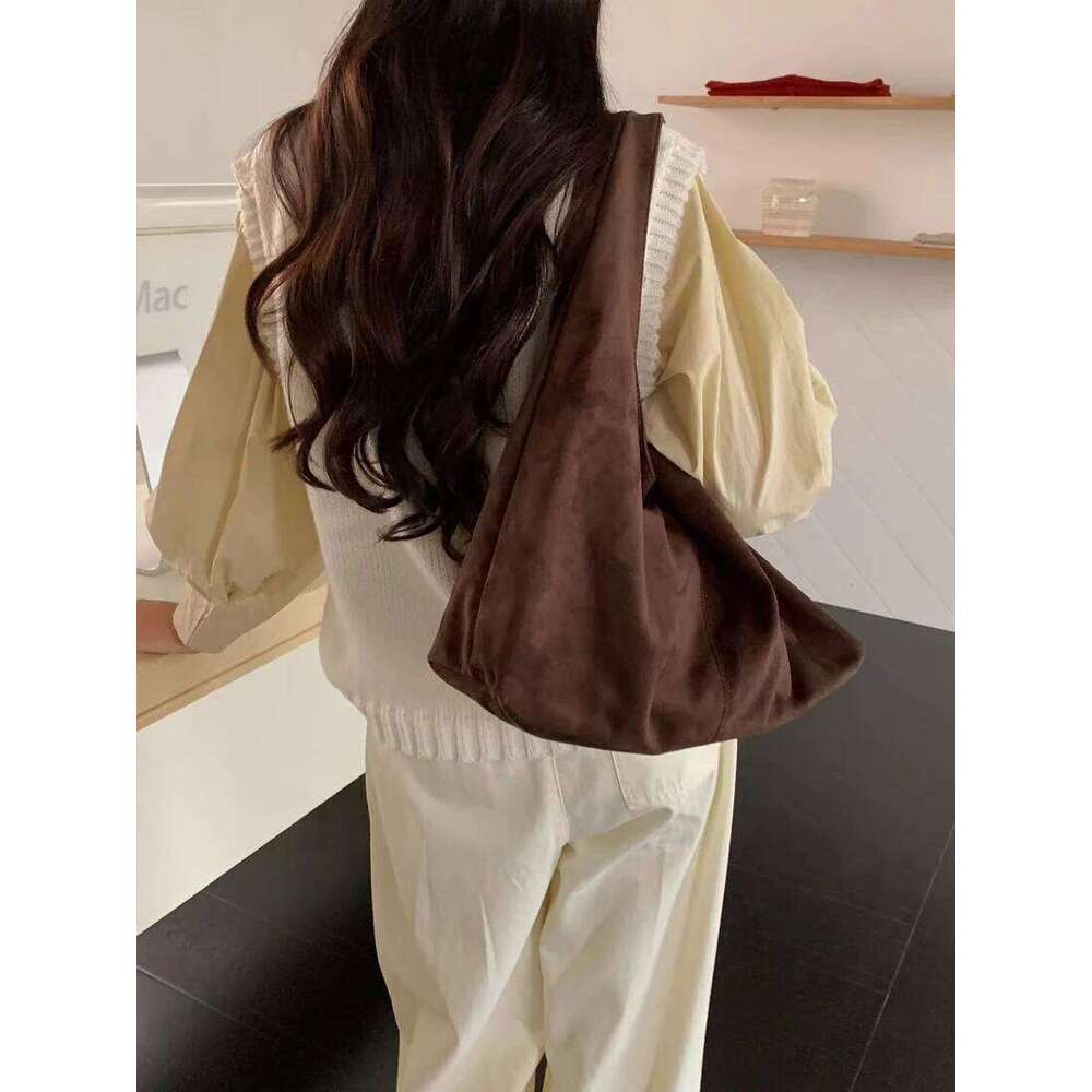 vintage faux suede hobos women shoulder bags large capacity tote bag retro trend autumn big shopper purses handbags