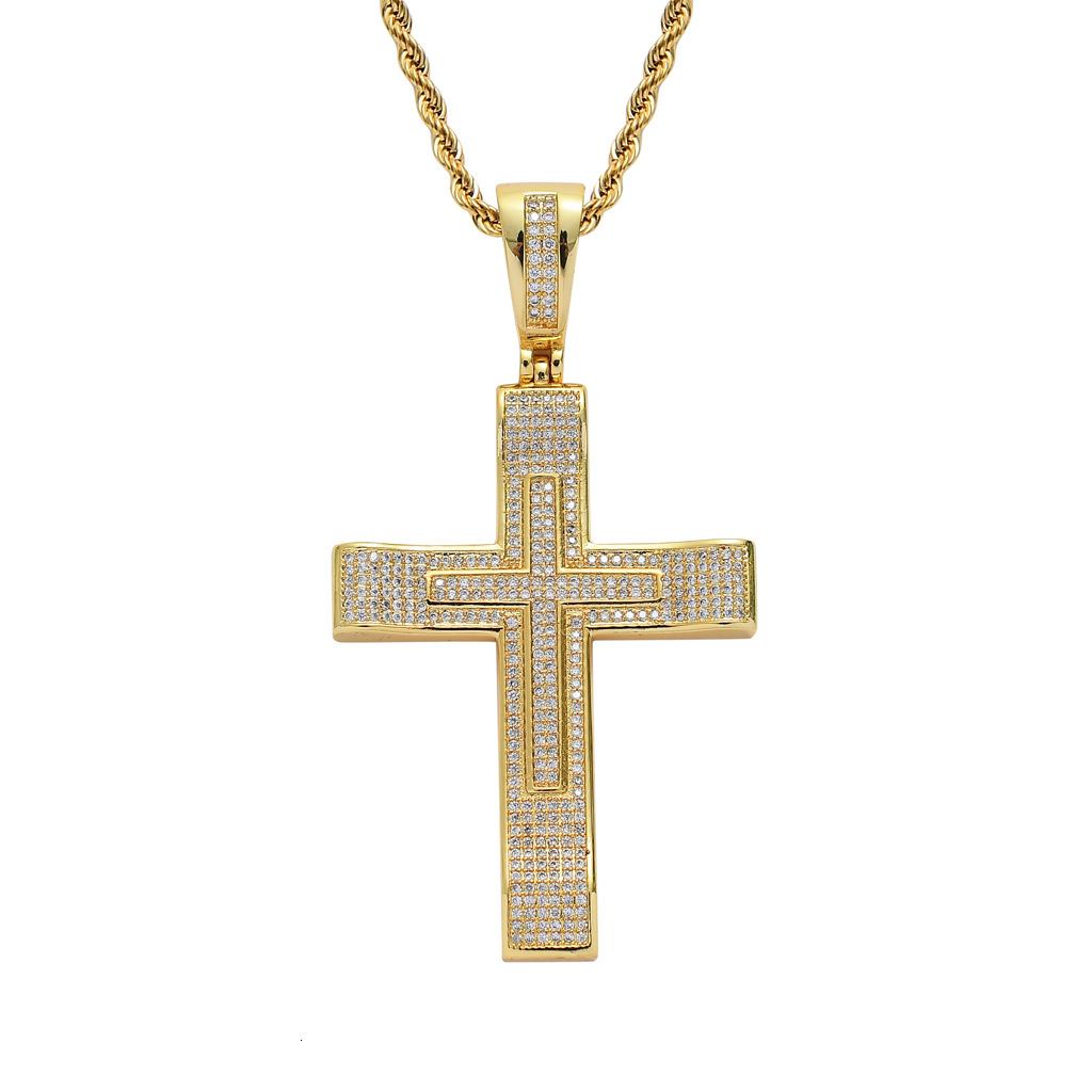 New Arrival Cross Hip Hop Pendant Iced Out Real Gold Luxury Moissanite Religious Jewelry Pass the diamond tester