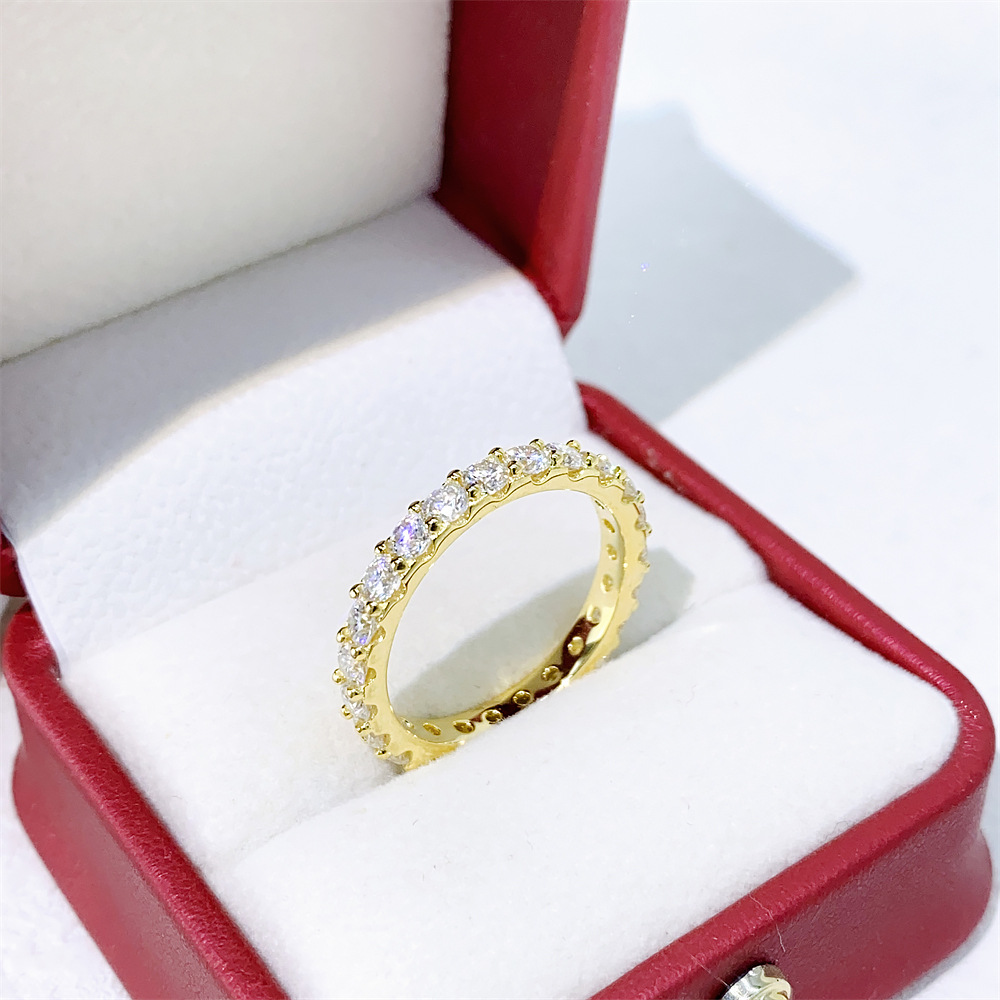 Top Icy Jewelry 3.0mm Moissanite Diamond Ring S925 Silver Moissanite Engagement Ring for Women