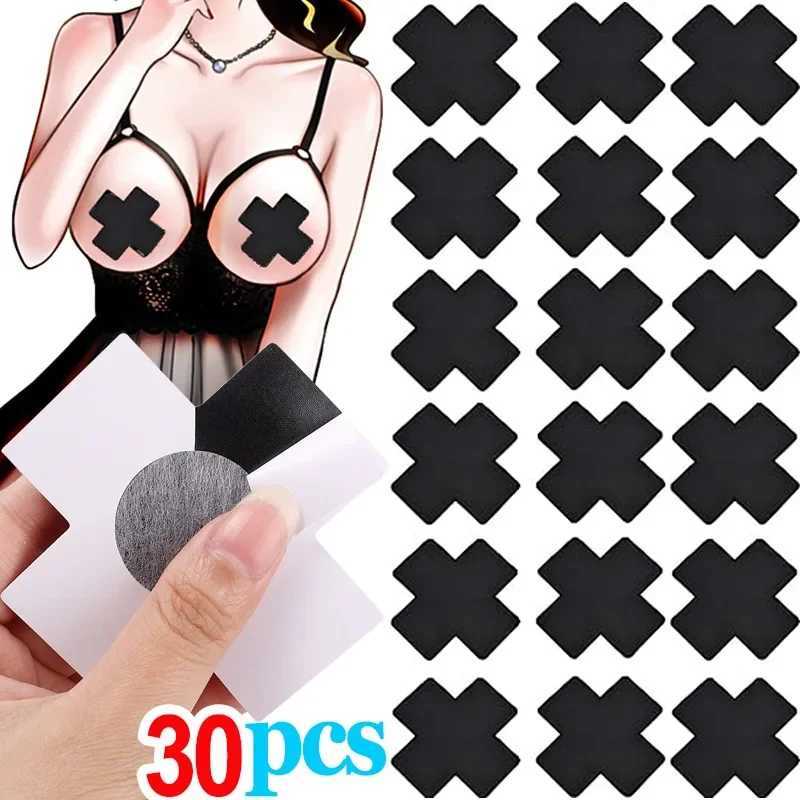 Sexy Black Cross Nipple Cover Women Invisible Disposable Breast Patch Chest Sticker Strapless Lingerie Bra Accessories Wholesale W250624