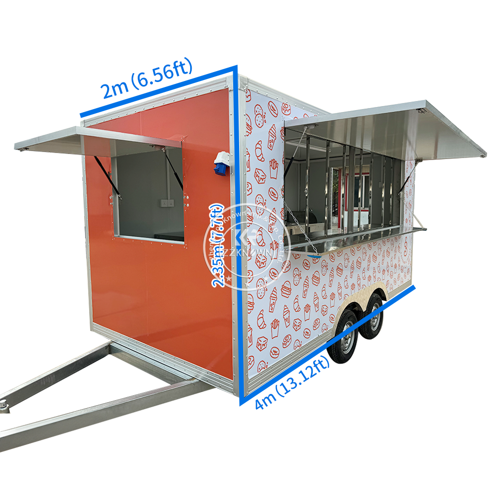 Customizable Mobile Food Trailer for Ice Cream Hot Dog Cart with Concession Kitchen Equipment Street Pizza Coffee Kiosk Restaurant Catering Truck