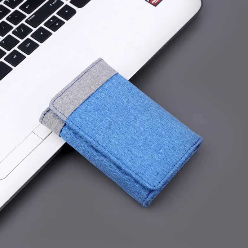 Mens Canvas Wallet 2024 New Man RFID Theft Protection Wallet Coin Purse Triple Folding Short Wallet Contrast WalletXJ250624