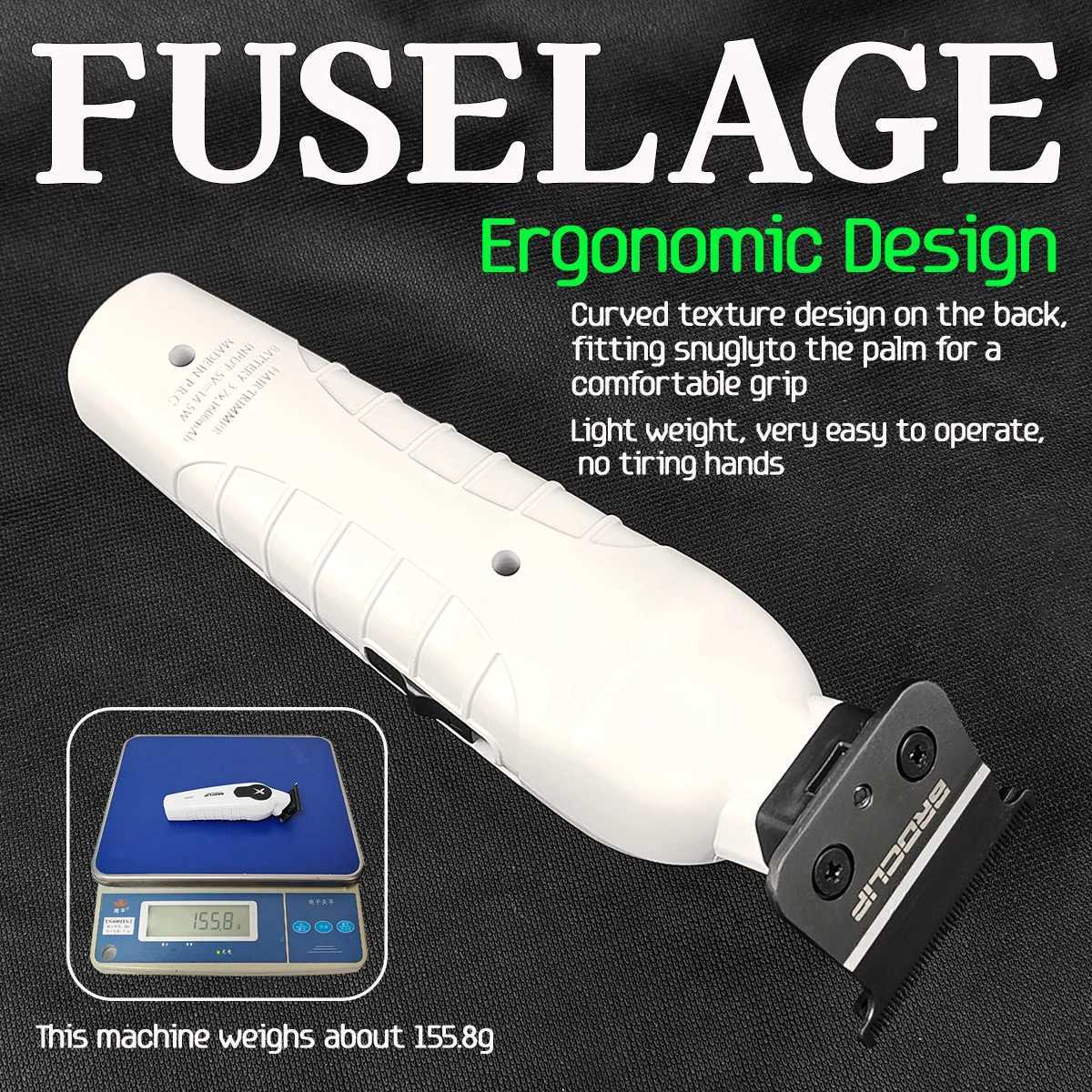 New Upgrade 7700RPM BRDCLIP FA1T White Professional Hair Trimmer Barber Gradient 1600mAh Electric Clipper with Charger StandXJ250624