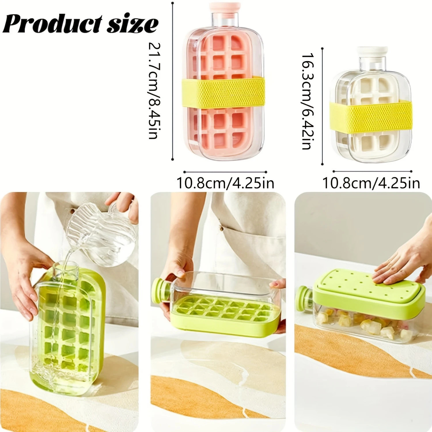 Silicone Oneclick Ice Mold Bottle Cooler Cup with Straw Cube Tray Lid for Freezer Creative NO TOUCH Mould Summer 250624