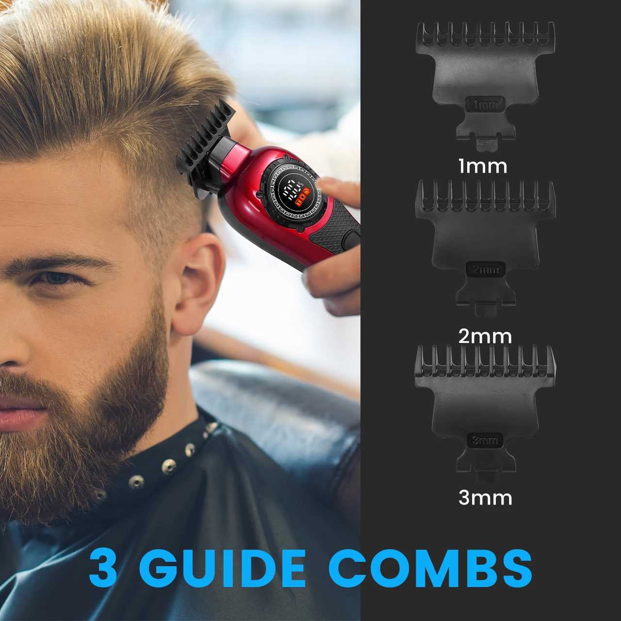 Solimpia Professional Hair Trimmer Man Electric Hair Clipper Barber Shop Carving Machine DLC Blade 7000RPM Rotating Motor XJ250624