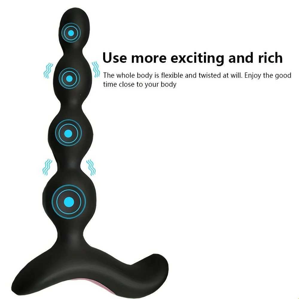 Anal Vibrator Anal Beads Prostate Massage Butt Plug Stimulator 10 Speed Dildo Vibrators Sex Toys For Men Women Silicone Anal Toy W250624