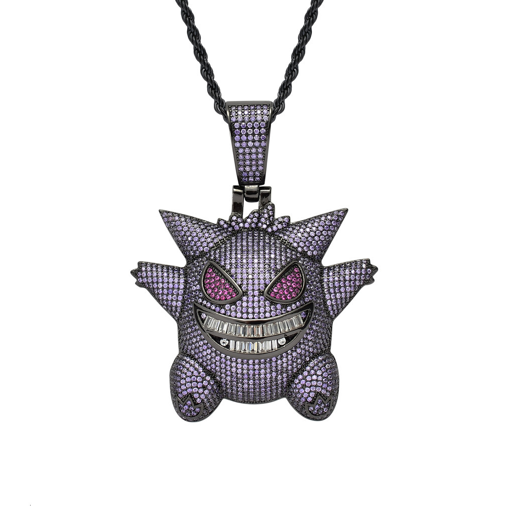 New Oversized Gengar Hip Hop Iced Out Pendant Moissanite Bling Necklace Trendy Streetwear Hot Sale Pass the diamond tester