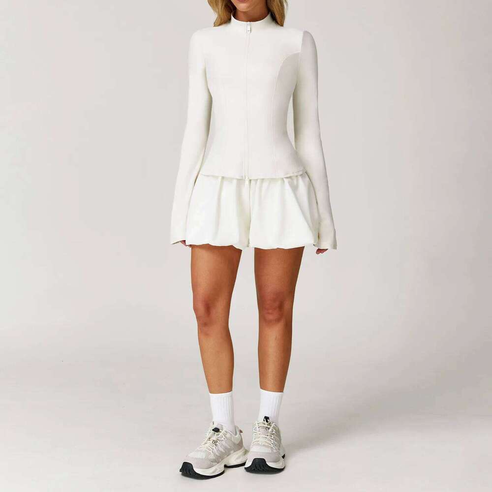 2/3PCS Sunscreen Fiess Yoga Set Long Sleeve Jacket High Waist Shorts Sports Suit Women's Running Quick-drying Training Clothes