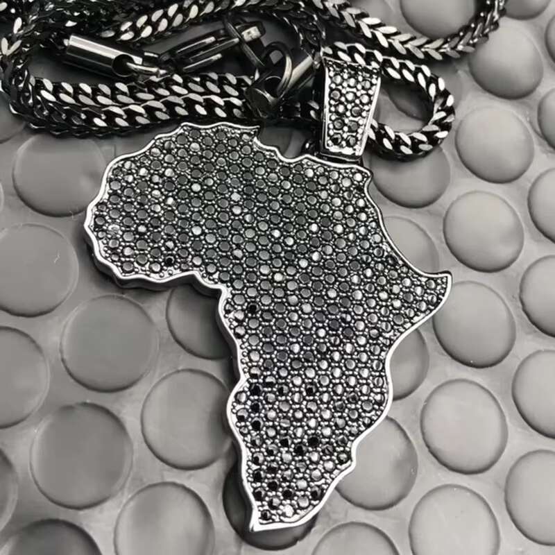 Hip Hop Jewelry Pass Diamond Tester Cool Bling Iced Out D Color VVS Moissanite Diamond Africa Map Pendant for Chain Men Women
