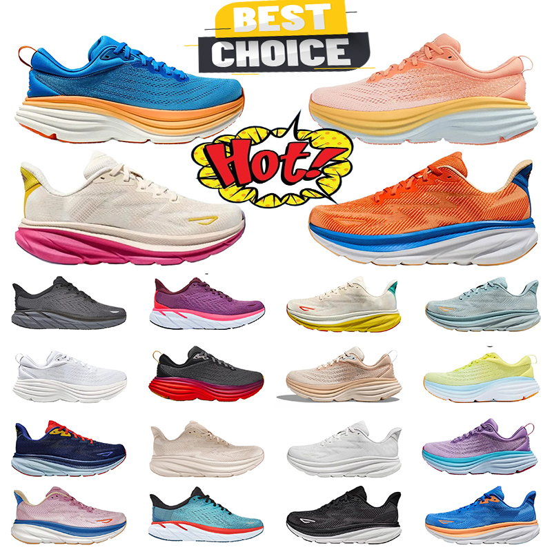 clifton 9 bondi 8 running shoes for men women sneakers triple black white pink harbor mist olive haze womens sports trainers