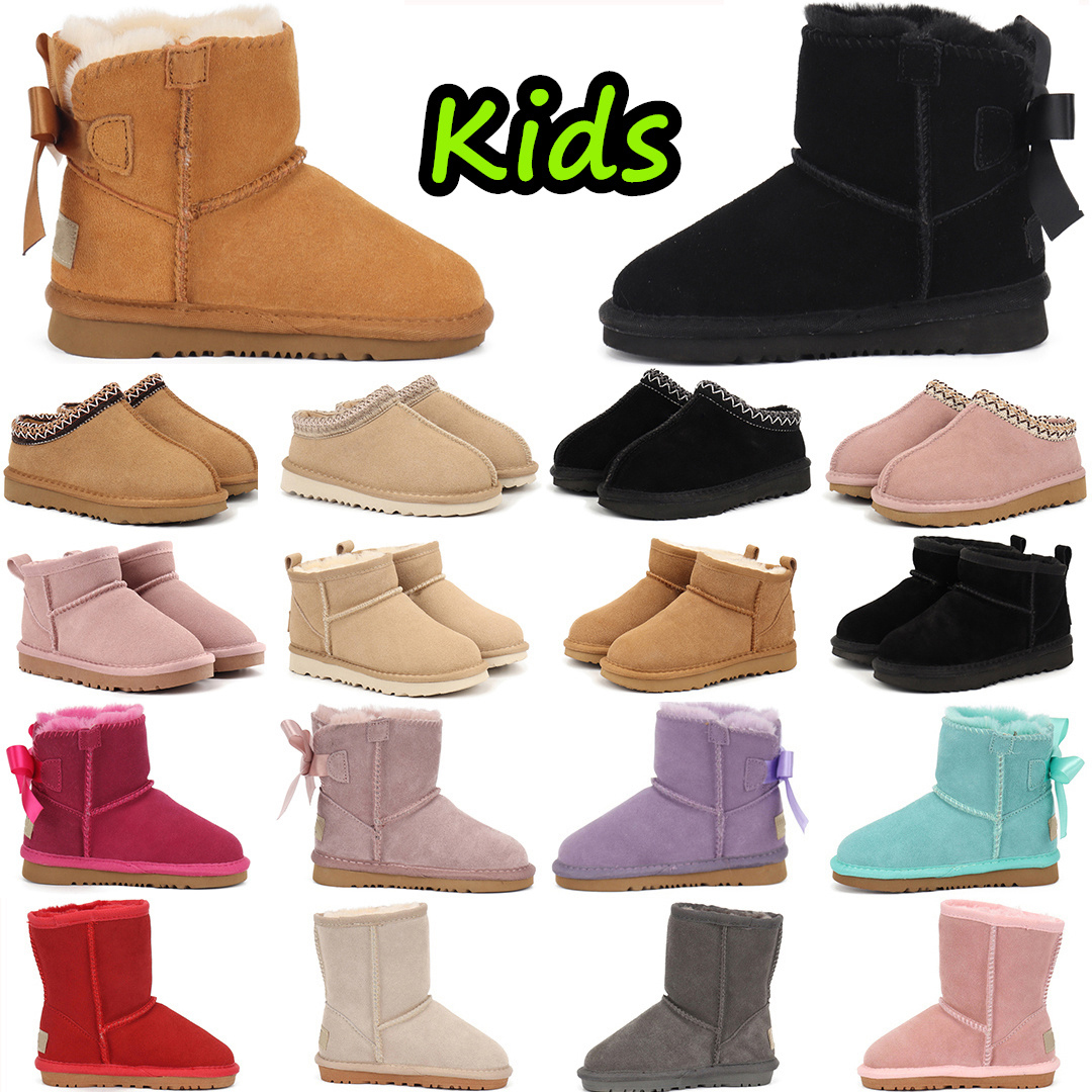 Kid Boot Tasman Boots Toddler Boots Preschool Baby Slippers Australia Child Snow Boot Children Boys Girls Winter Boot Classic Ultra Mini Boot with Bowtie
