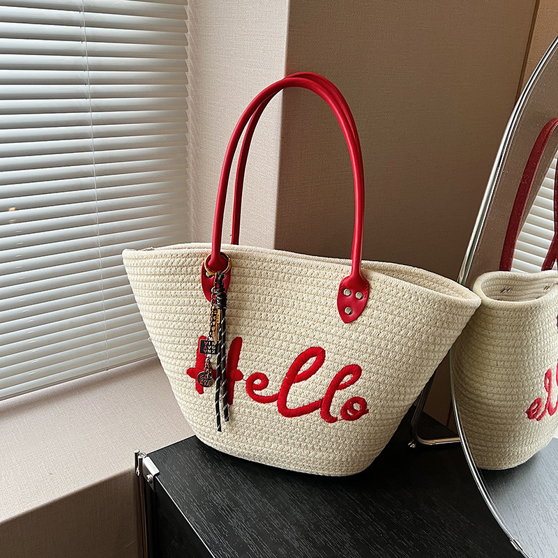 Free shipping designer bag New Women Bag Korean Style Woven Bag Handbag Beach Vacation Bag Lazy Shoulder Bag