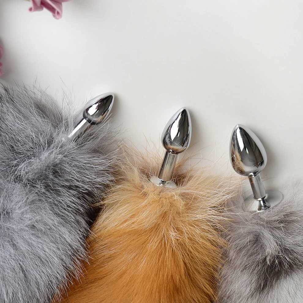 Separable Anal Plug Fox Tail Woman Cosplay Play Toy Natural Long Fox Tail Butt Plug Anal Sex Toys for Adult Products Couples W250624