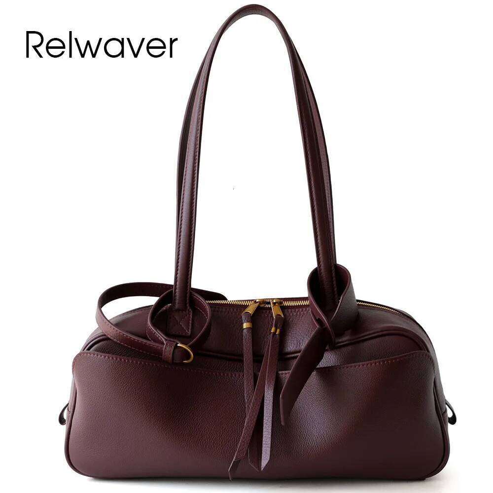 Luxury Designer bags Relwaver shoulder genuine leather pillow 2025 autumn winter fashion women handbag big underarm commuting bag