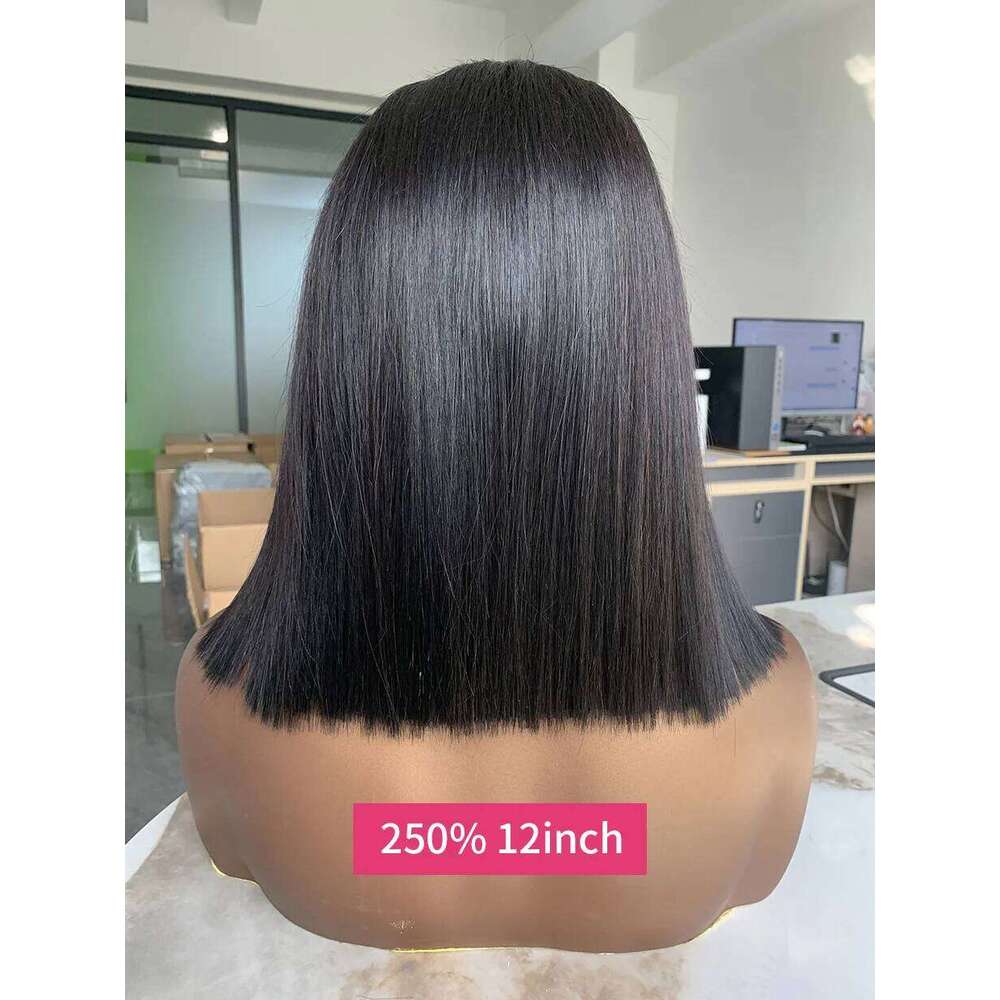 5x5 250 Density Real 10A Bob Glueless Lace Ready To Go Straight Vieamese Original Double Drawn Closure Human Hair Wig