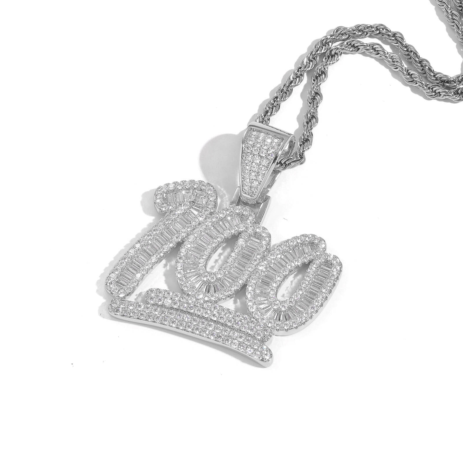 Luxury Moissanite Bling Iced Out 100 Point Pendant Diamond Studded Personalized Creative Hip Hop Jewelry Necklace for Men Women Pass the diamond teste