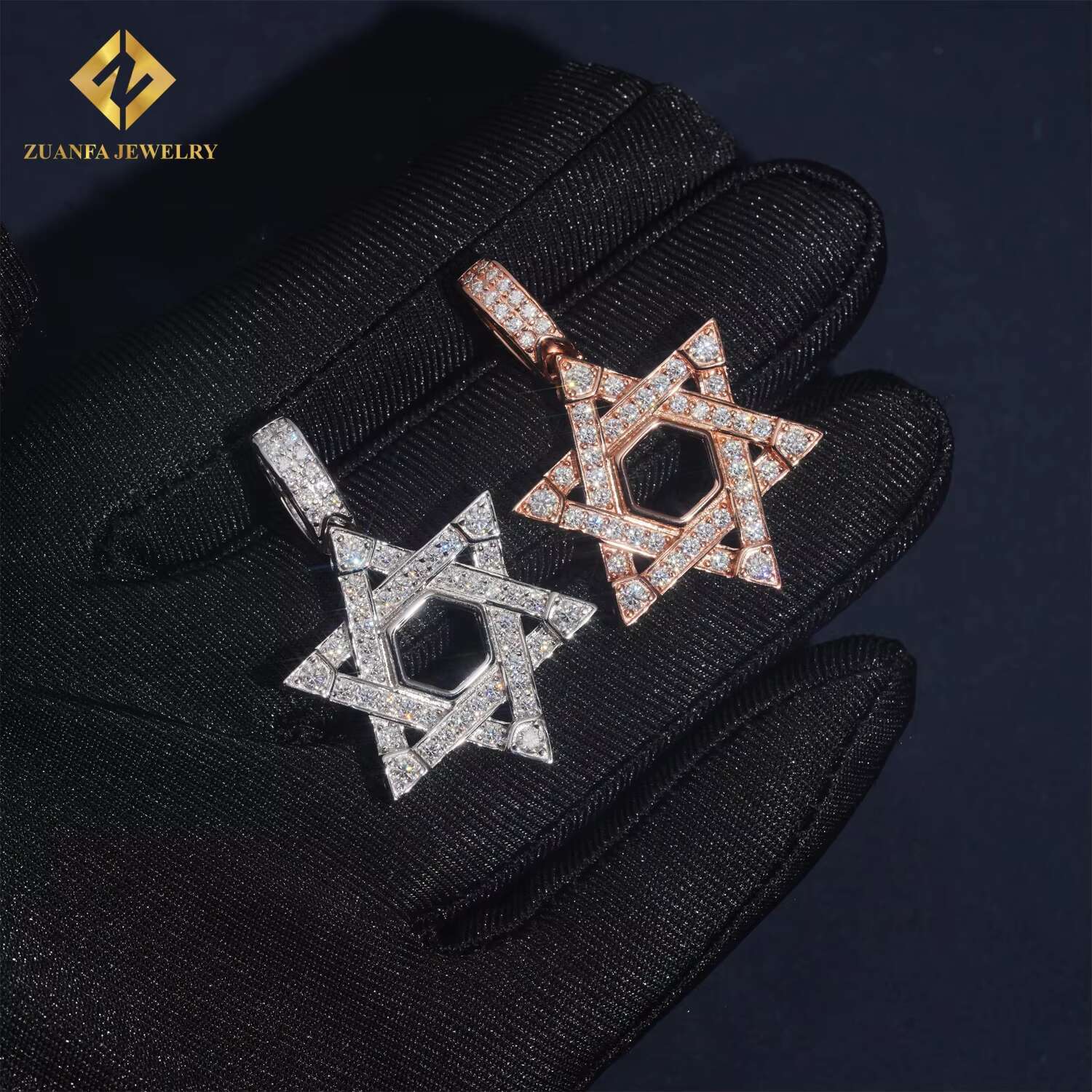 Factory Direct Fine Jewelry Hip Hop VVS Diamond Necklace Solid 925 Sterling Silver Moissanite Iced Out Star Pendant