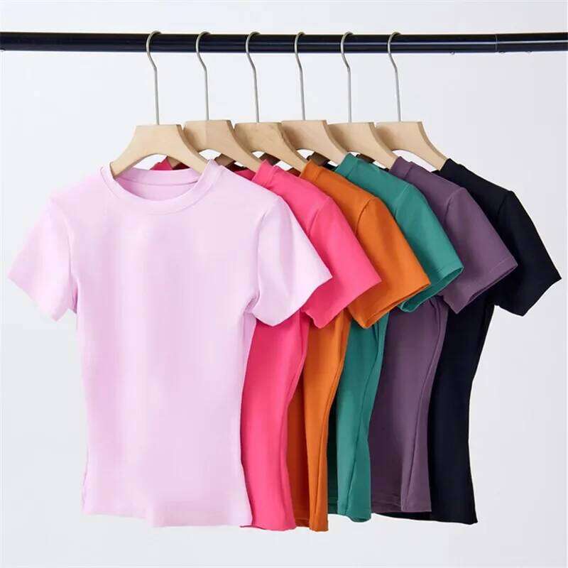 Fashion Lightweight Breathable T shirt Short Sleeve Sports Workout Fiess Soft Women Pilates Running Yoga Sport Top