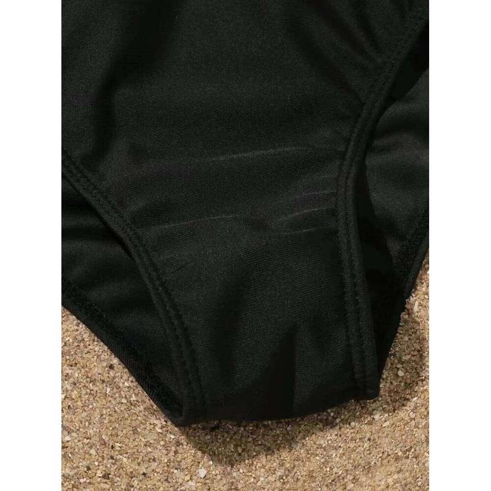 Girls 4pack Letter Print Bikini Sets with Shorts Mesh White Cover Ups Swimsuit 8-12 Years Children's Swimwear Sport Bathing Suit