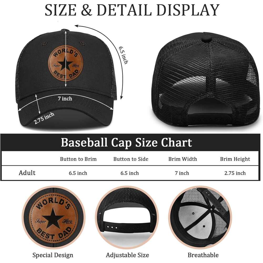Fathers Gifts from Daughter Son Wife, Unique Father's Day Hat for Dad Stepdad Husband Grandpa Uncle Him Men, Adjustable Baseball Cap Birthday Bla