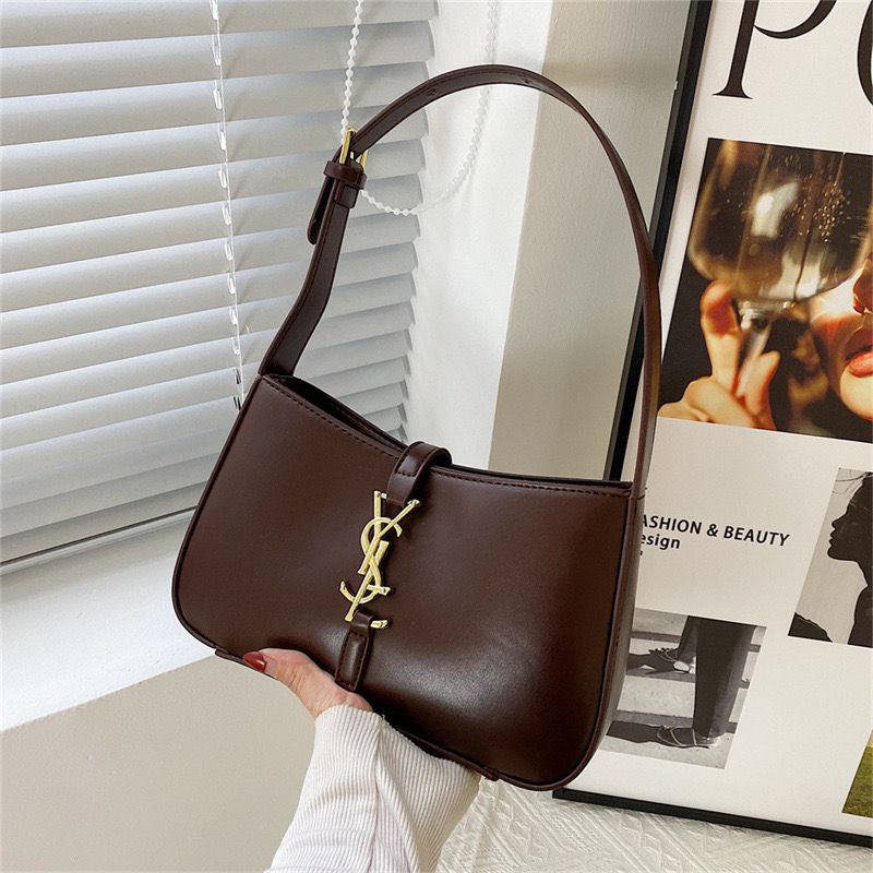 Fashion Designer Hobo New Women's Versatile Crossbody Monogram Shoulder Texture Underarm Handbag Commuting Simple Bag