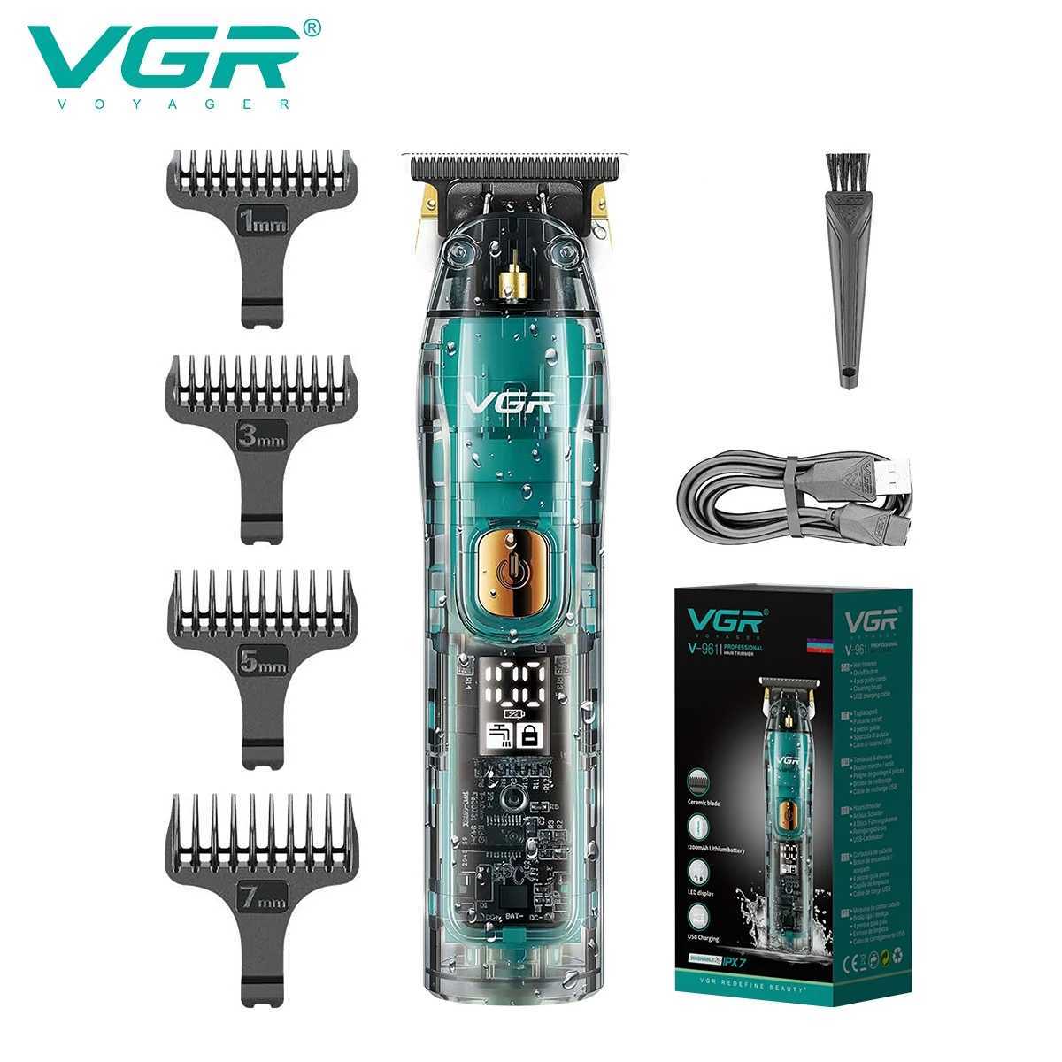 VGR Hair Trimmer Cordless Hair Cutting Machine Rechargeable Hair Clipper Professional Clipper Transparent Trimmer for Men V-961 XJ250624