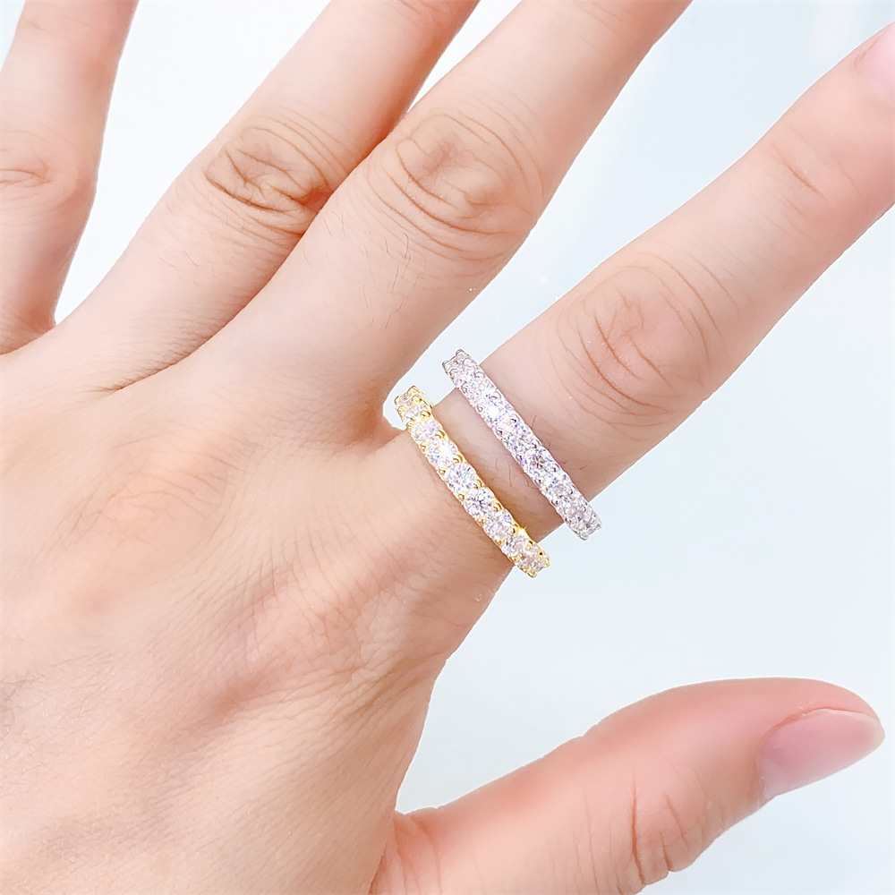 Top Icy Jewelry 3.0mm Moissanite Diamond Ring S925 Silver Moissanite Engagement Ring for Women