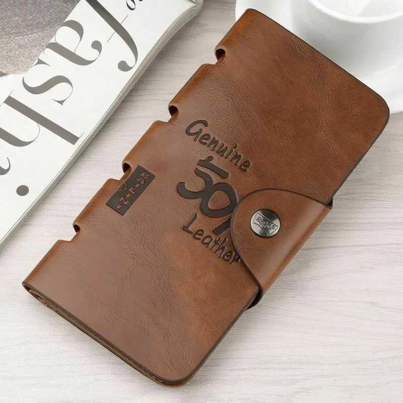 Mens PU Leather Wallet Bifold ID Card Holder Checkbook LG Cluh Billfold Mey Purse HandbagXJ250624